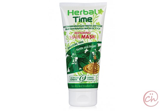 Възстановяваща маска за коса с коприва и арган Herbal Time - Rosa Impex
